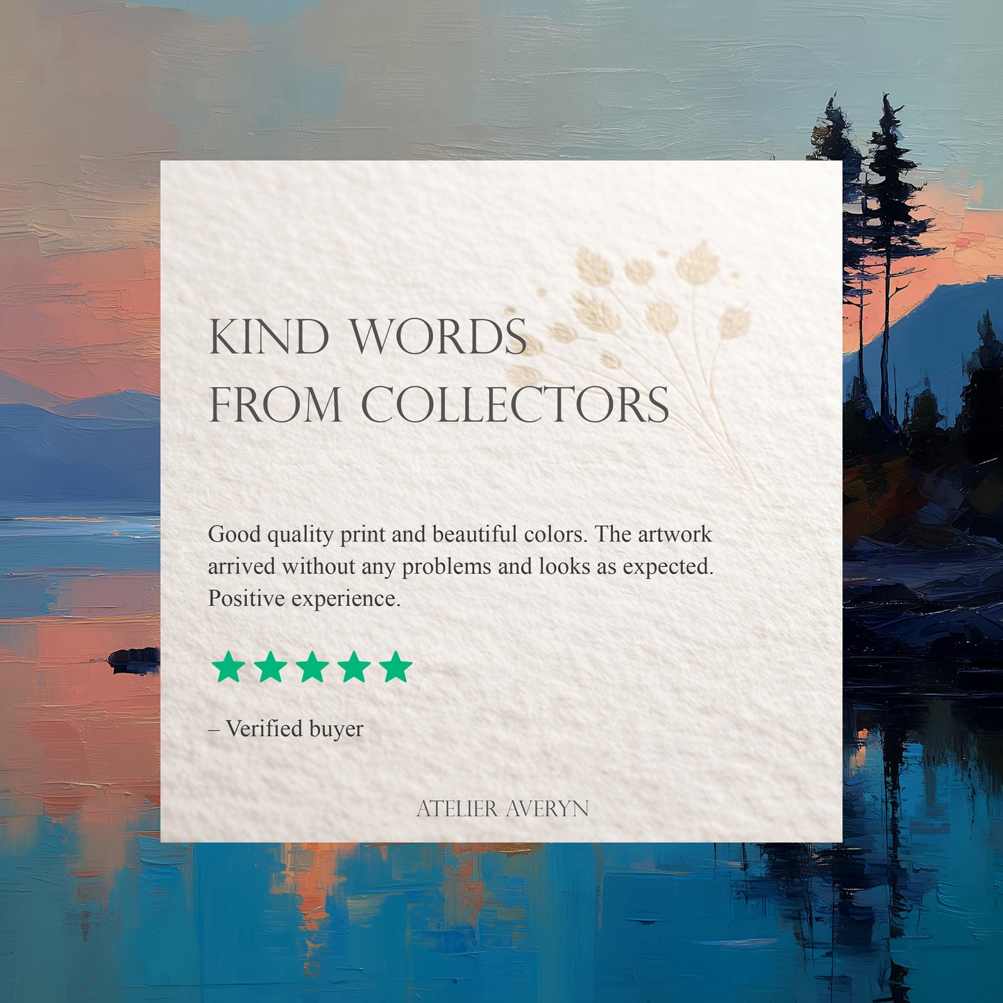 Sunset Reflection Lake Landscape Print