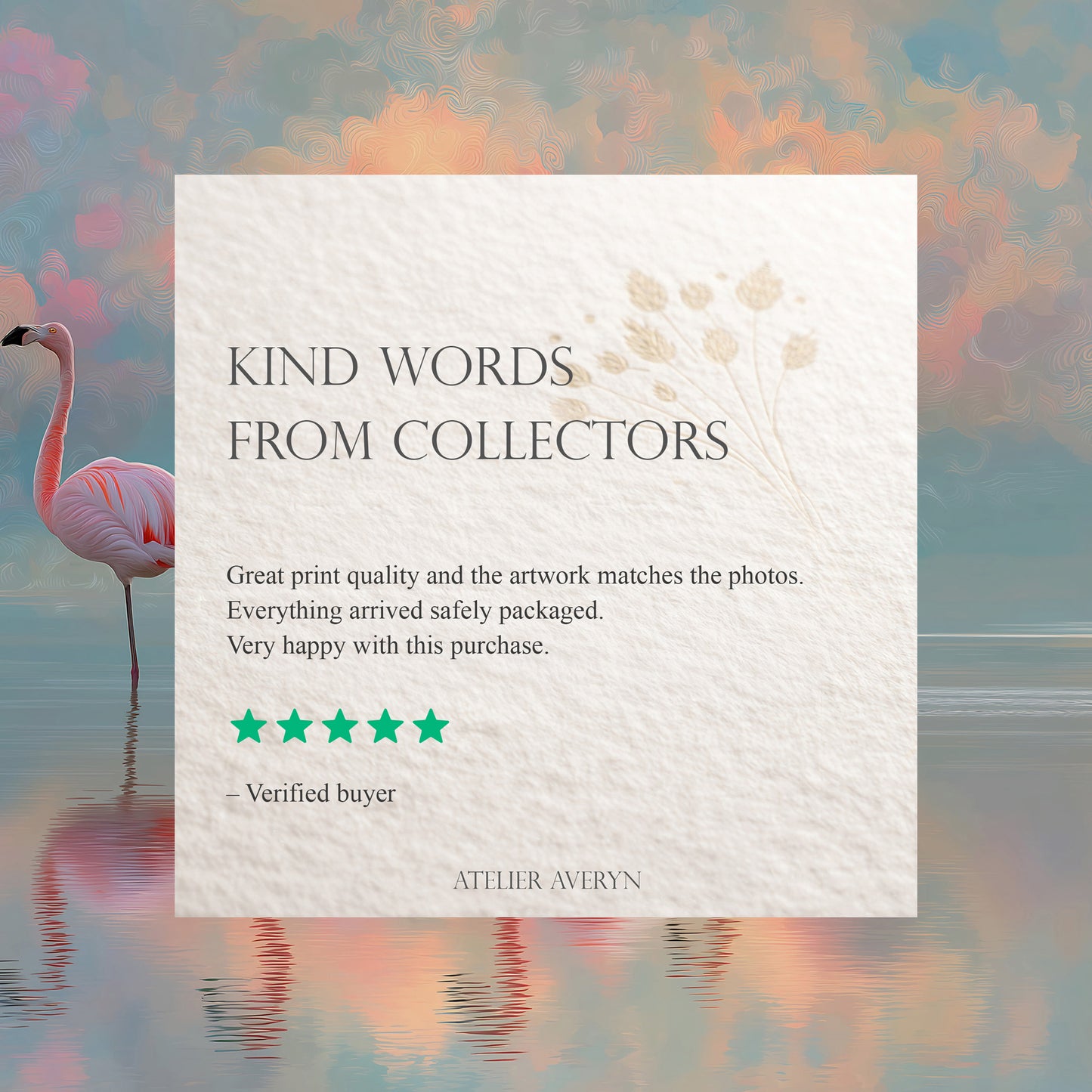 Flamingo Lake Landscape Art Canvas Print