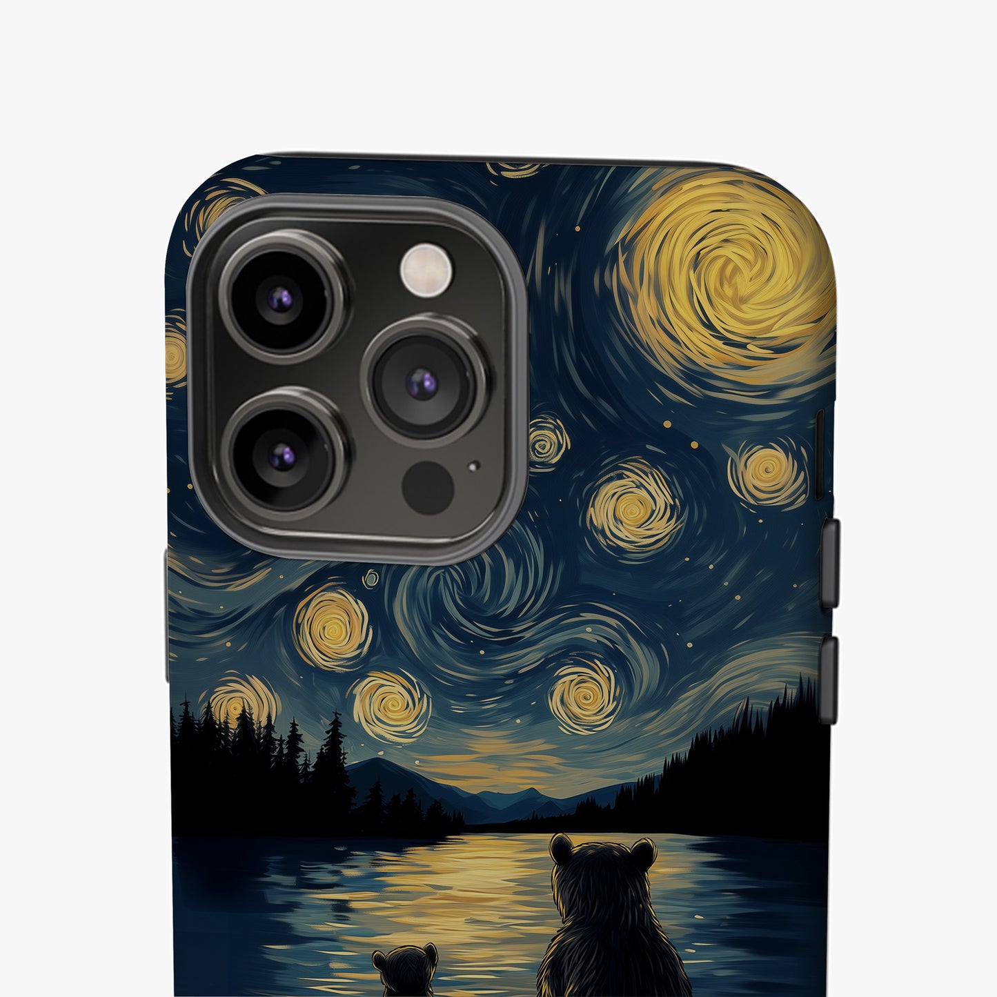 MYSTBIT ART | Starry Bear Night iPhone Case-MYSTBIT ART
