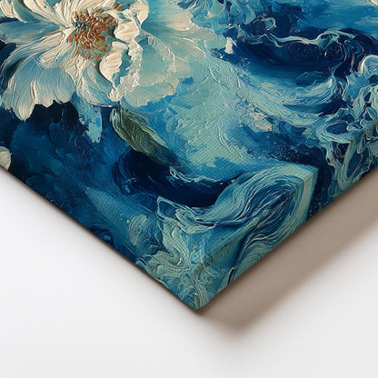 Ocean Inspired Flower Art Canvas Print
