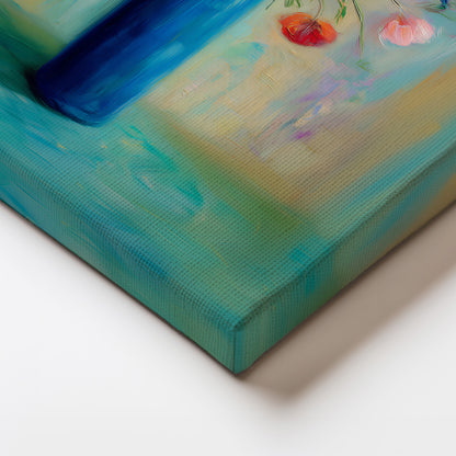 Colorful Floral Vase Painting Canvas Print