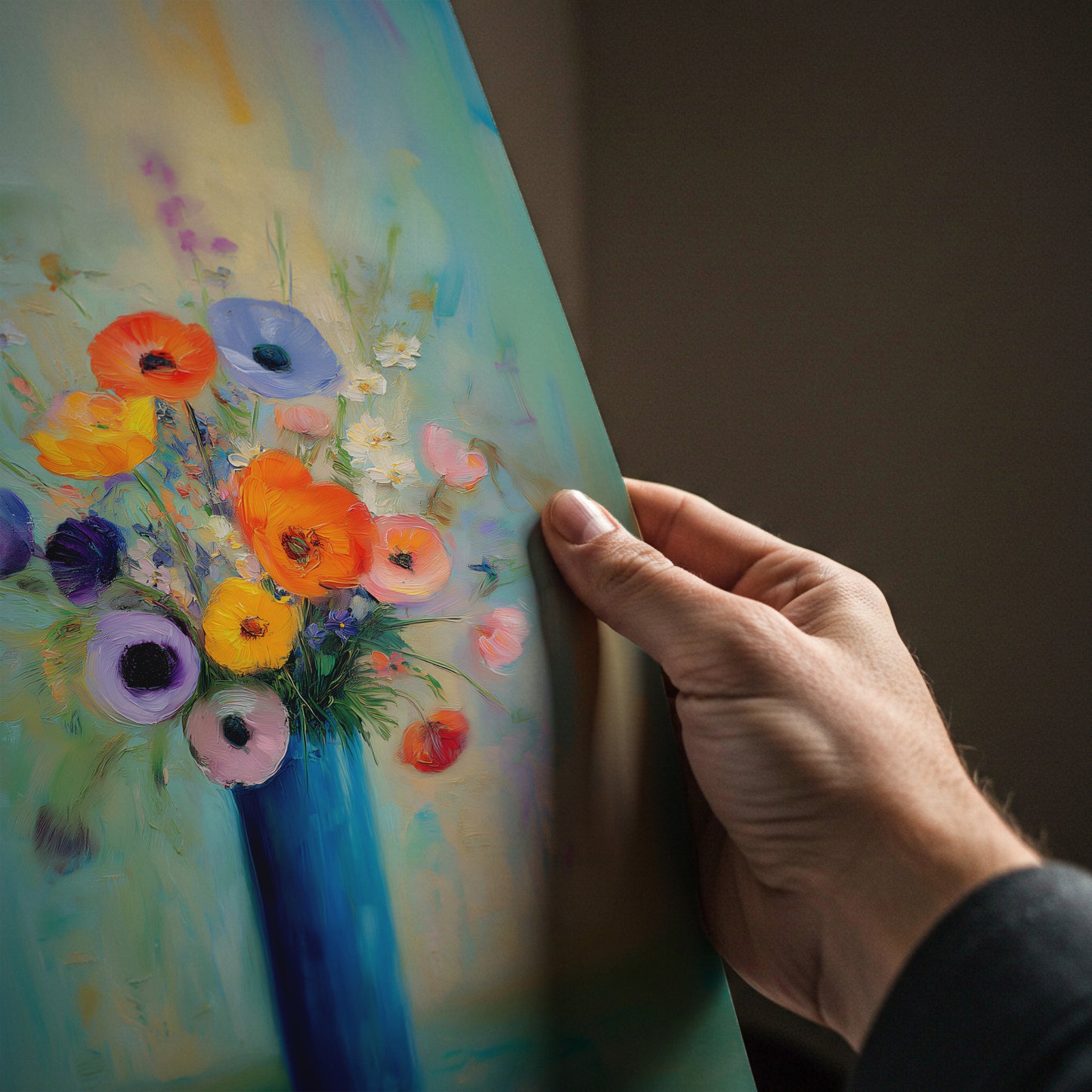 Colorful Floral Vase Painting Print