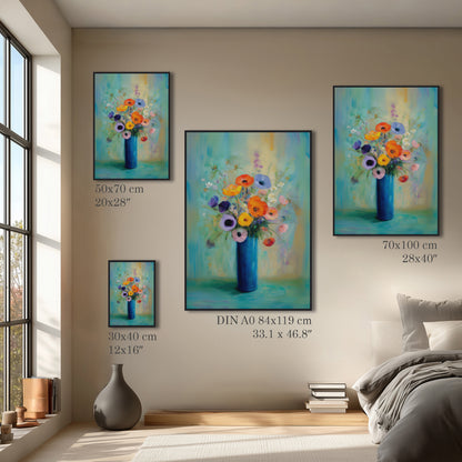 Colorful Floral Vase Painting Print