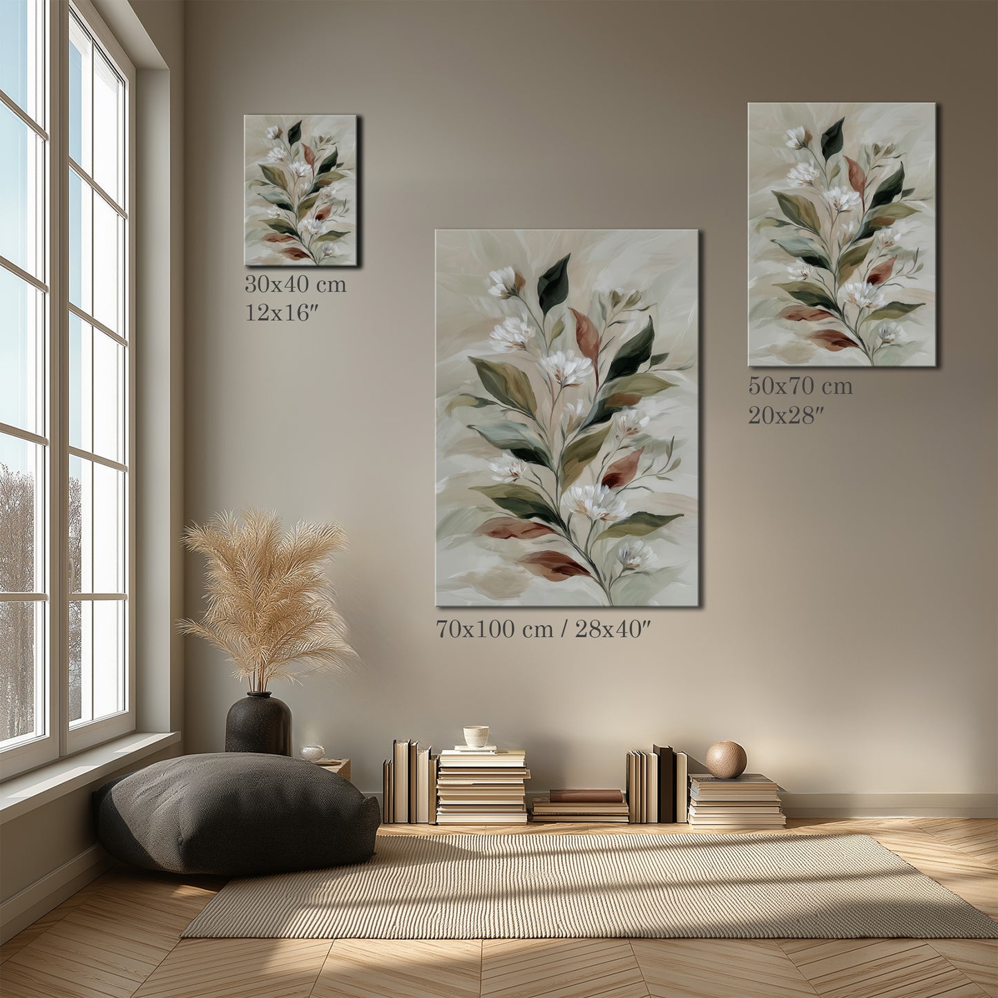 Minimal Leaf Illustration Canvas Print