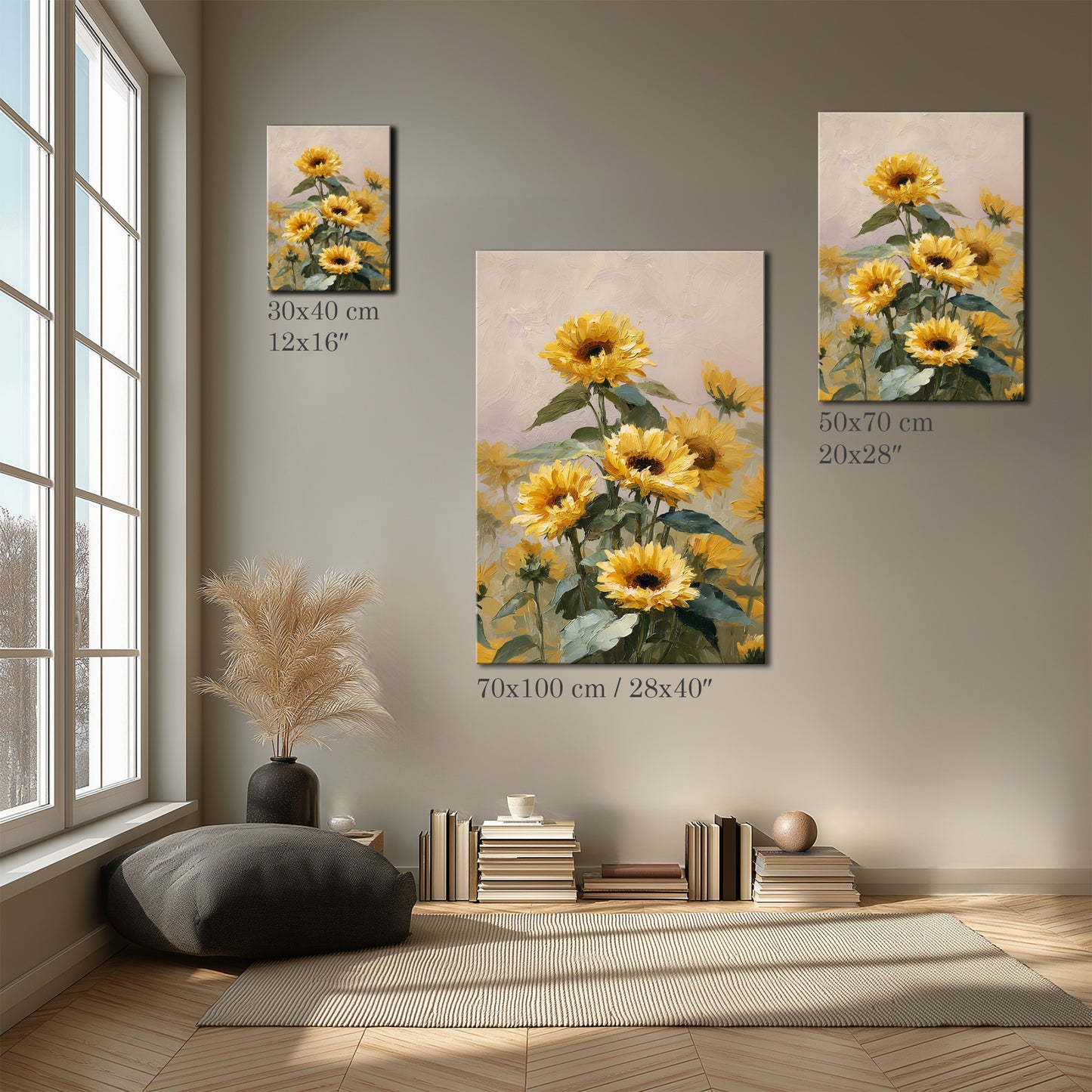 Sunlit Sunflower Oil Painting Canvas Print