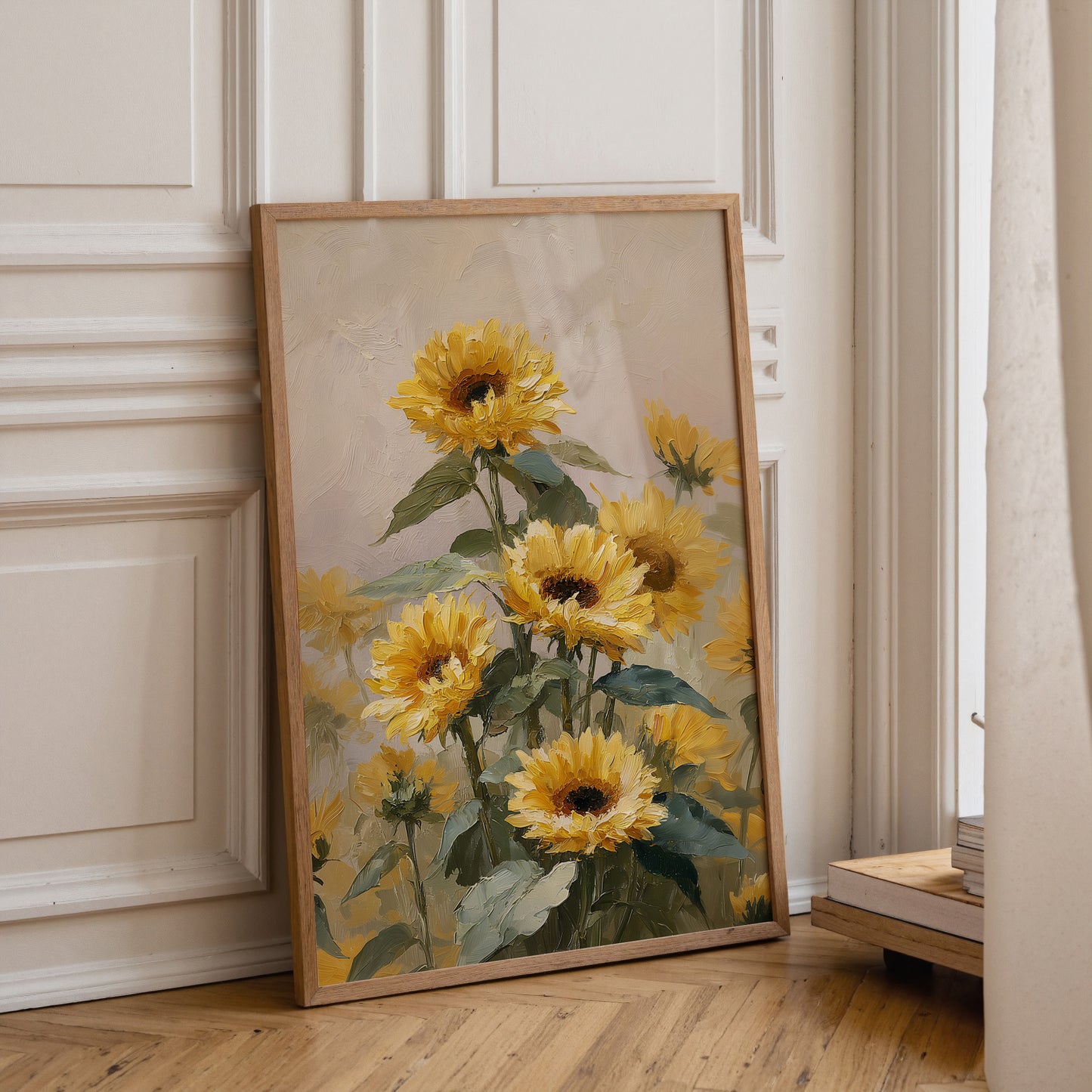 Sunlit Sunflower Oil Painting Print
