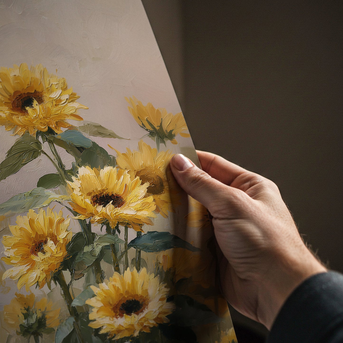 Sunlit Sunflower Oil Painting Print