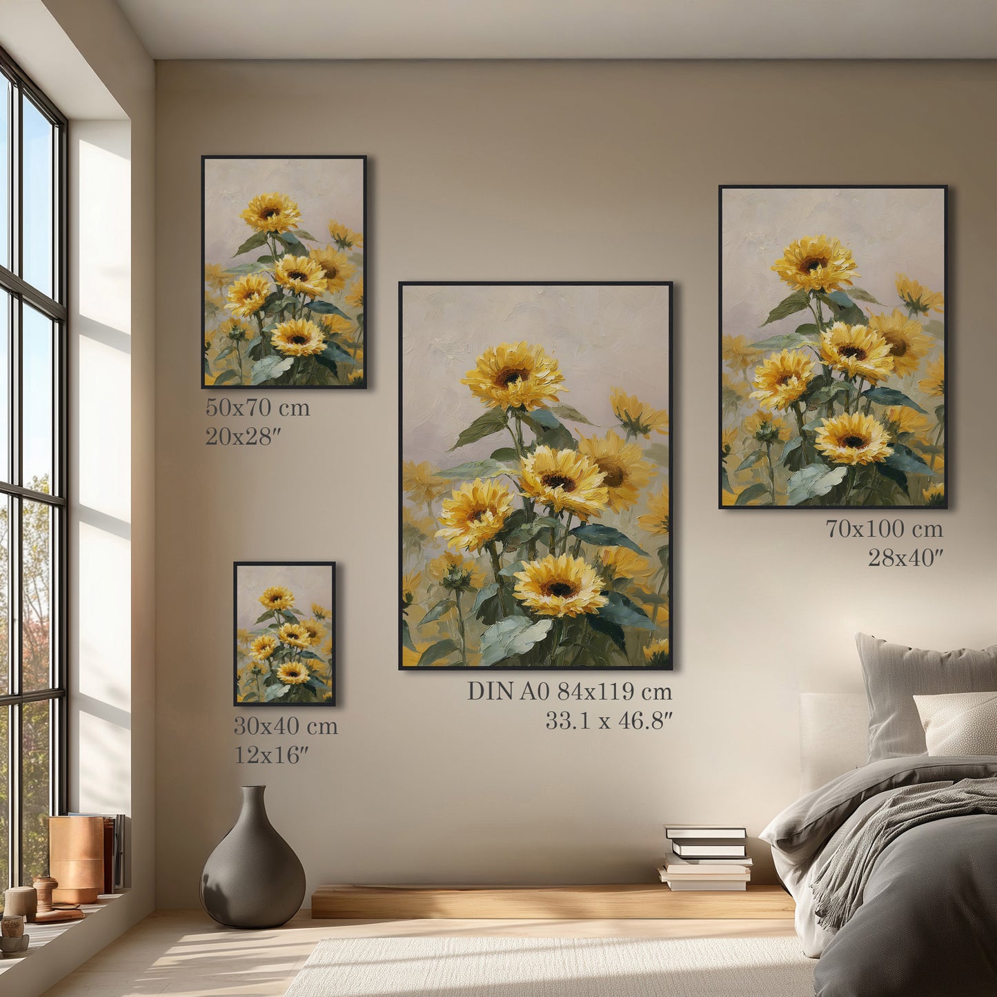 Sunlit Sunflower Oil Painting Print