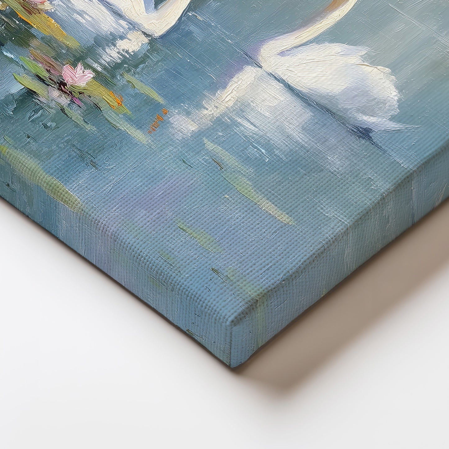 Swan Lake Oil Painting Canvas Print