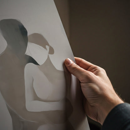 Minimal Romantic Couple Painting Print