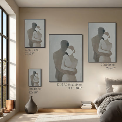 Minimal Romantic Couple Painting Print