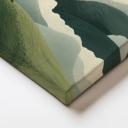 Minimal Japanese Mountain Landscape Canvas Print