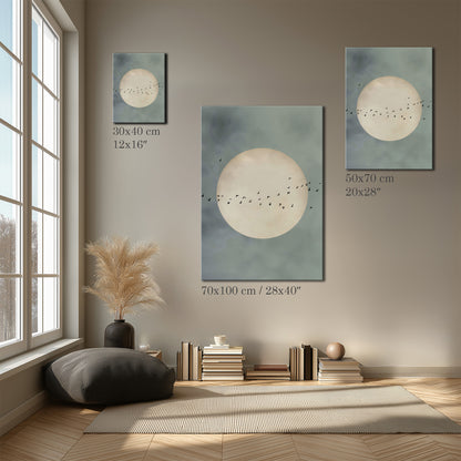 Calm Night Sky Painting Canvas Print