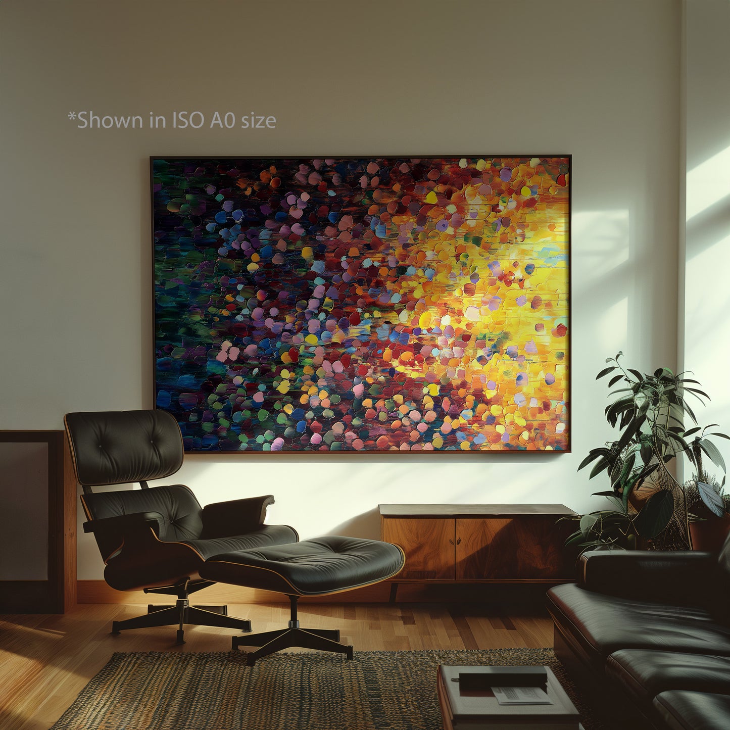 Golden Color Glow Painting Print