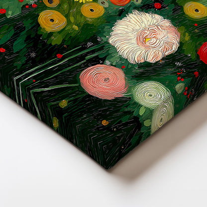 Colorful Flower Garden Painting Canvas Print