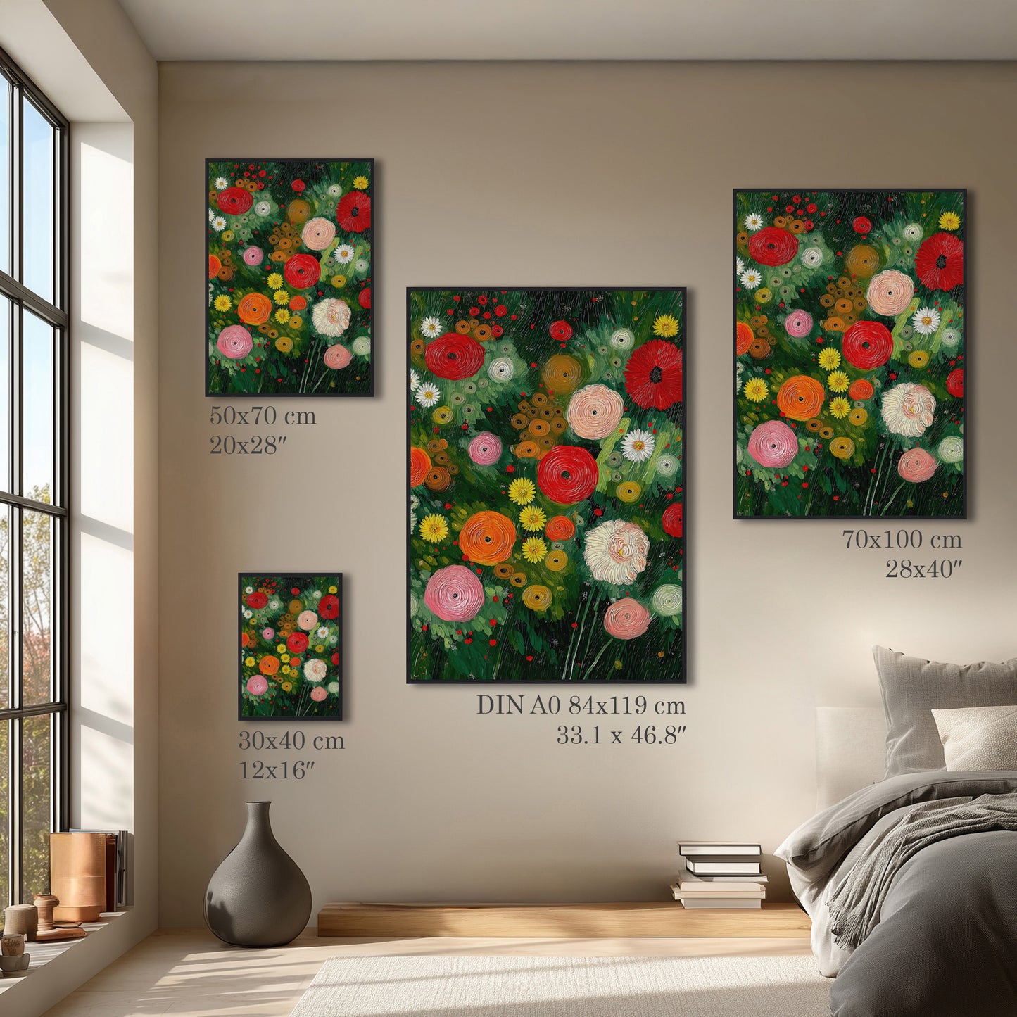Colorful Flower Garden Painting Print