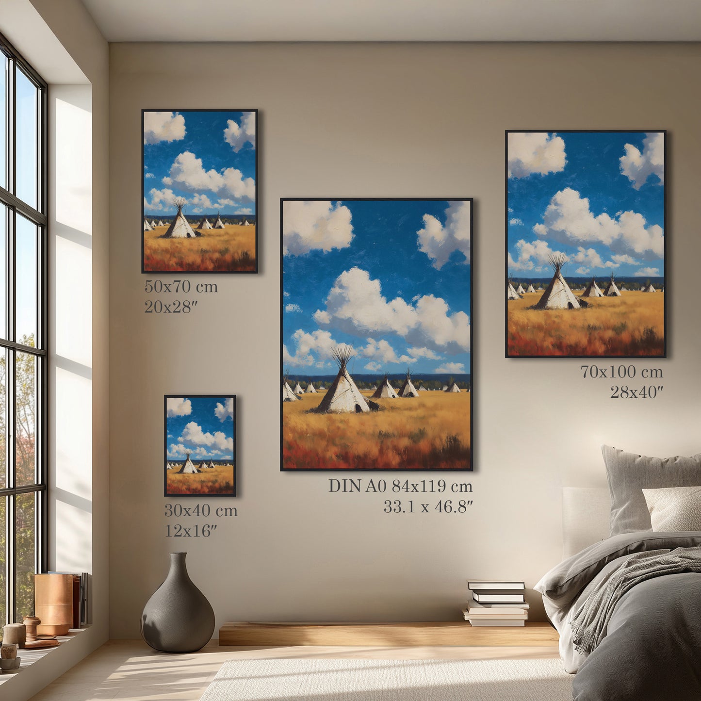 Modern Tipi Landscape Artwork Print