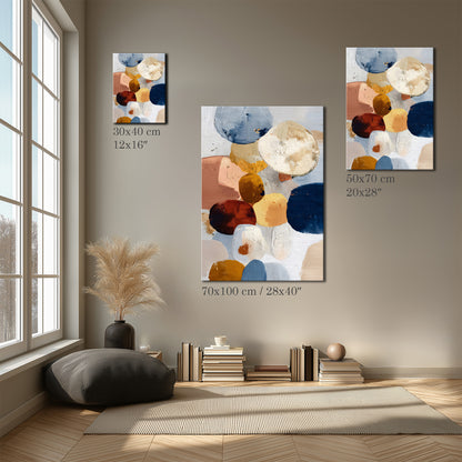 Abstract Circle Shapes Painting Canvas Print