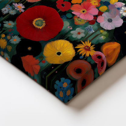 Colorful Flower Field Painting Canvas Print