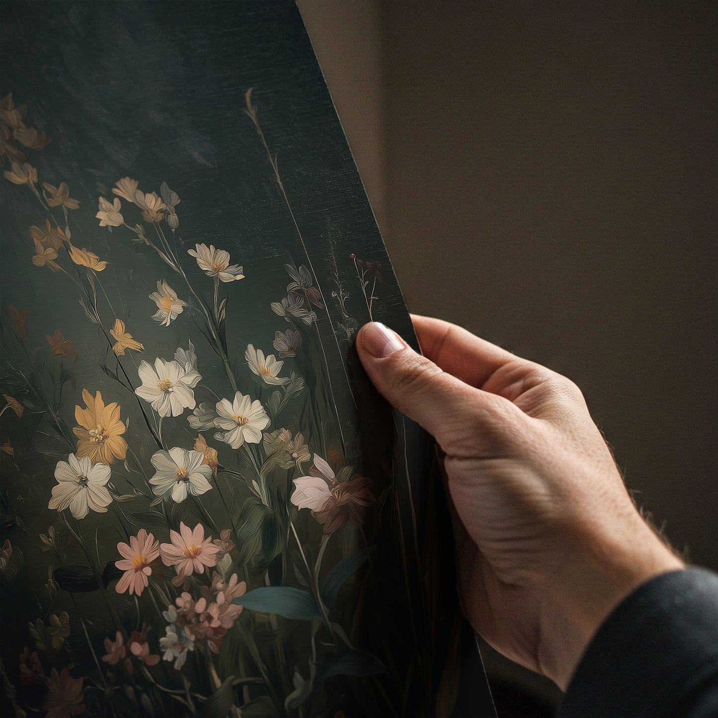 Dark Midnight Garden Oil Painting Print