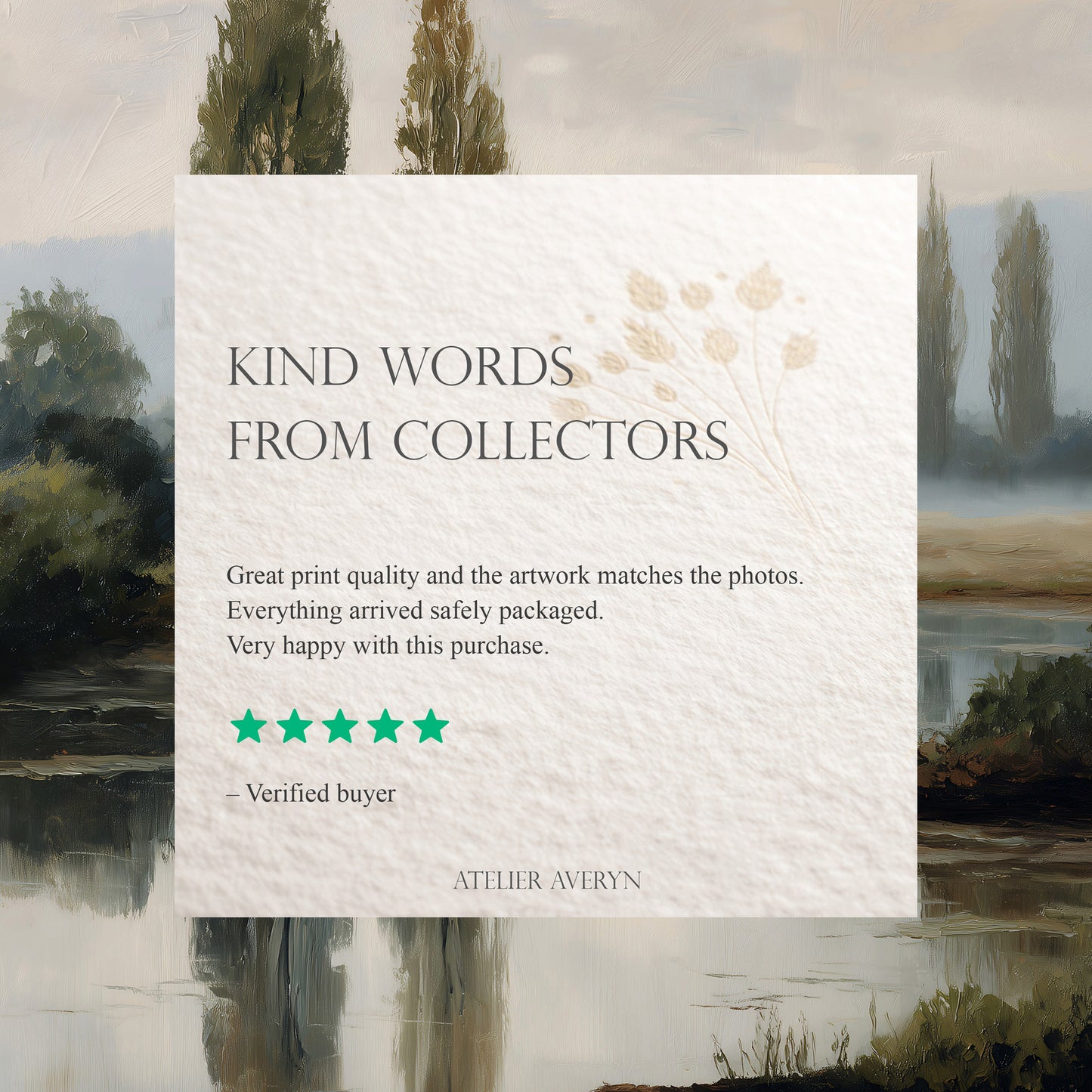 Serene Lake Landscape Oil Painting Canvas Print