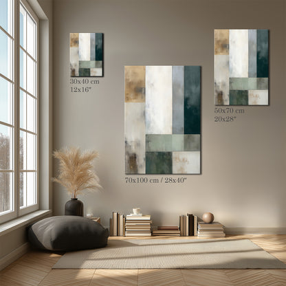 Abstract Sage and Green Painting Canvas Print