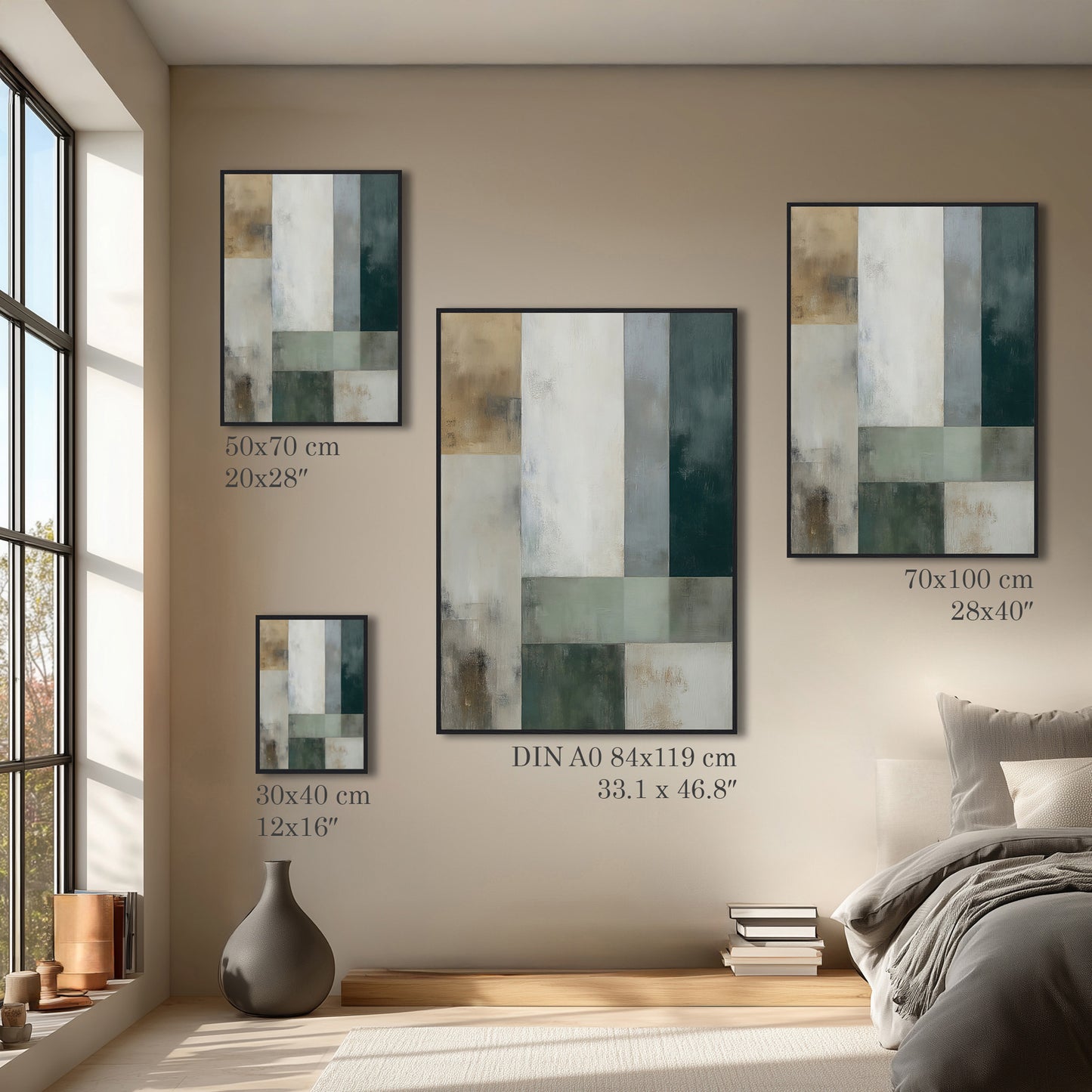 Abstract Sage and Green Painting Print