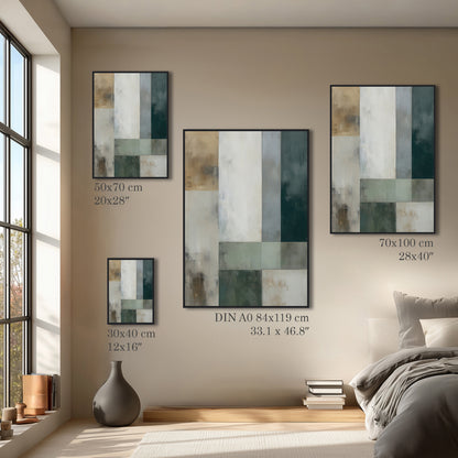 Abstract Sage and Green Painting Print