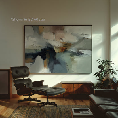 Abstract Neutral Oil Painting Print