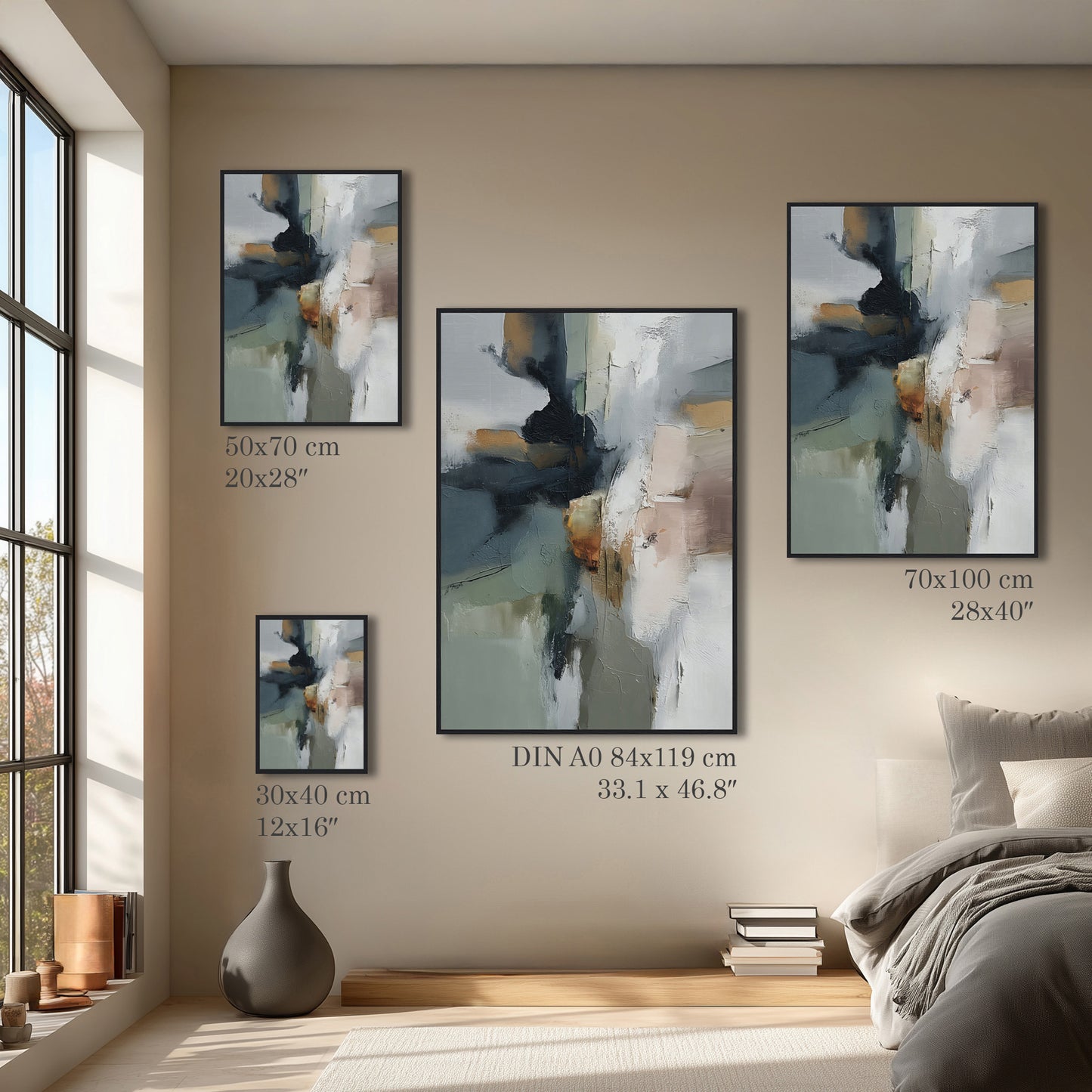 Abstract Neutral Oil Painting Print