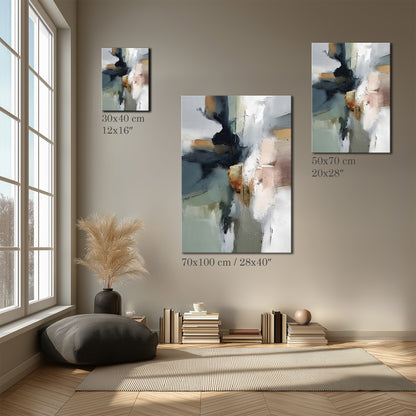 Abstract Neutral Oil Painting Canvas Print