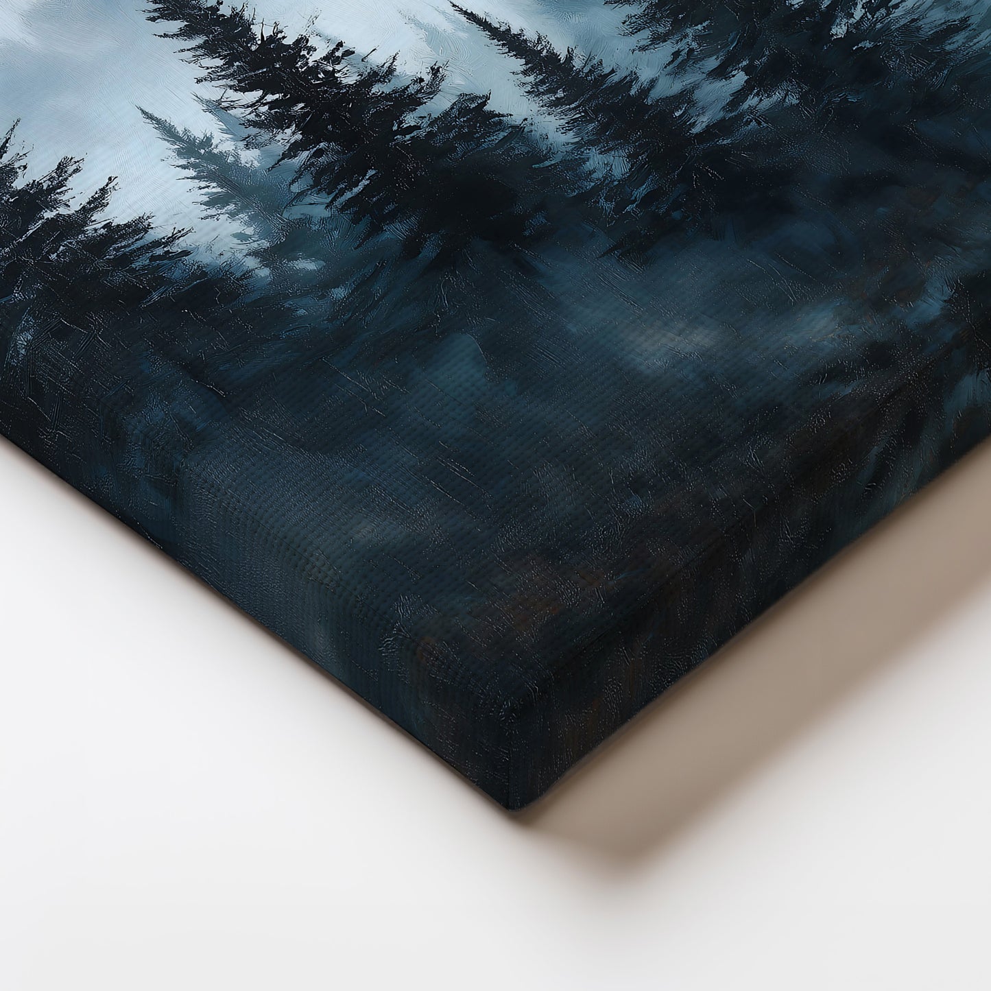 Dark Pine Forest Painting Canvas Print