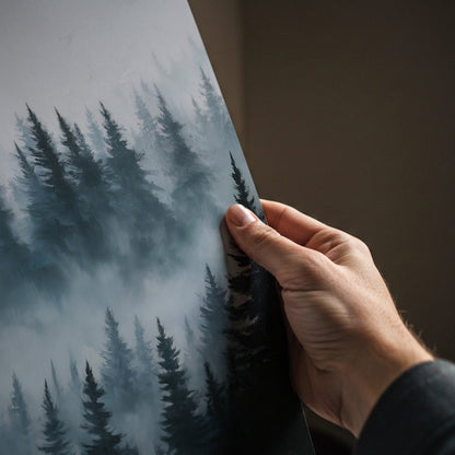 Dark Pine Forest Painting Print