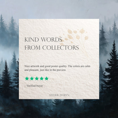 Dark Pine Forest Painting Print