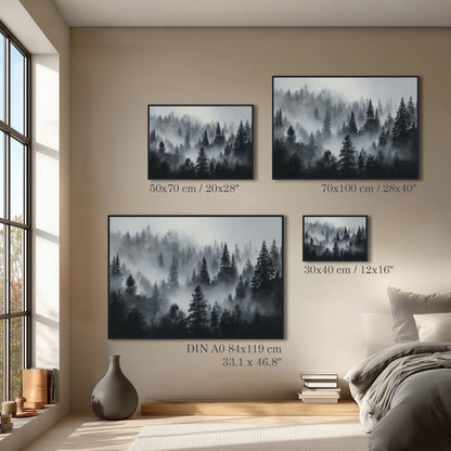 Misty Forest Landscape Print