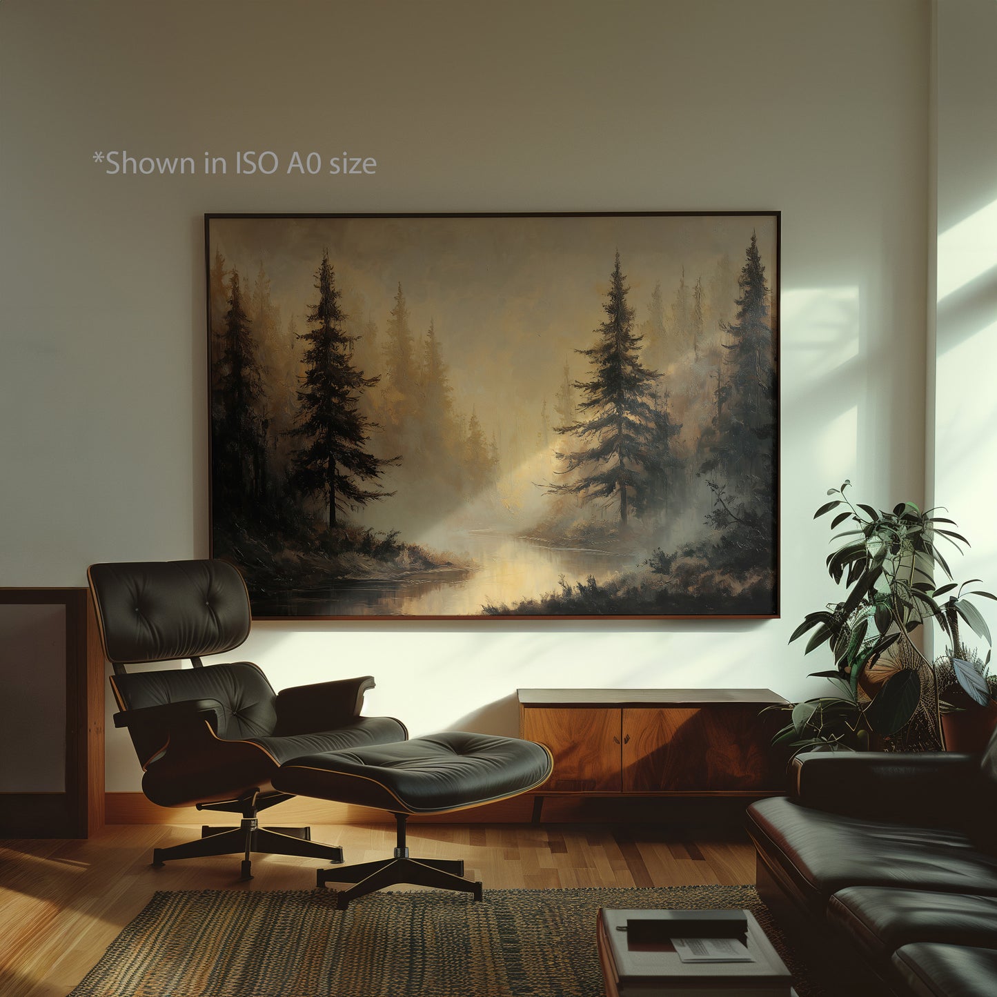 Golden Light Forest Landscape Print