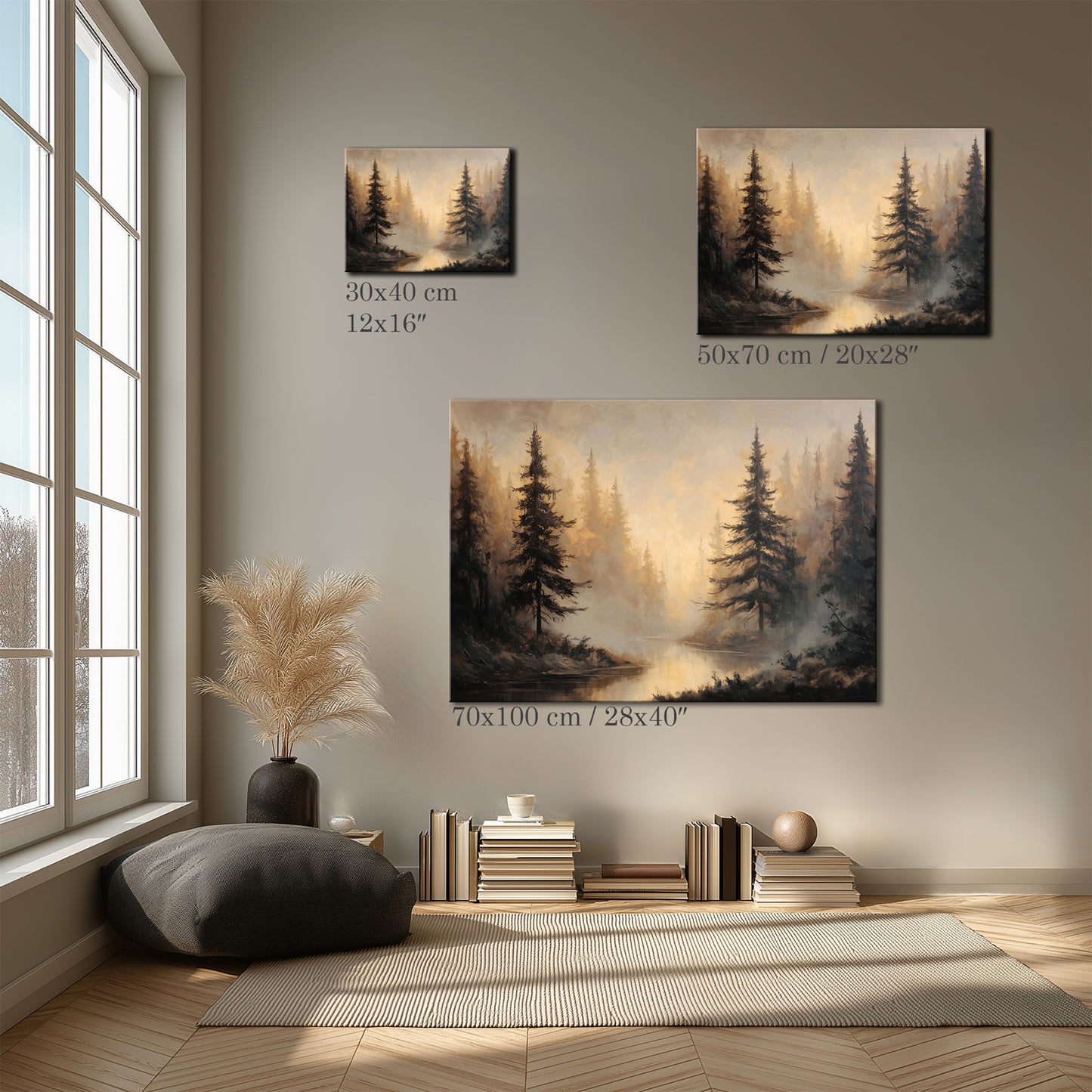 Golden Light Forest Landscape Canvas Print