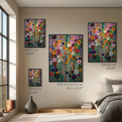 Colorful Floral Field Wall Art Print
