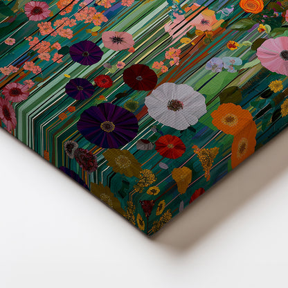 Colorful Floral Field Wall Art Canvas Print