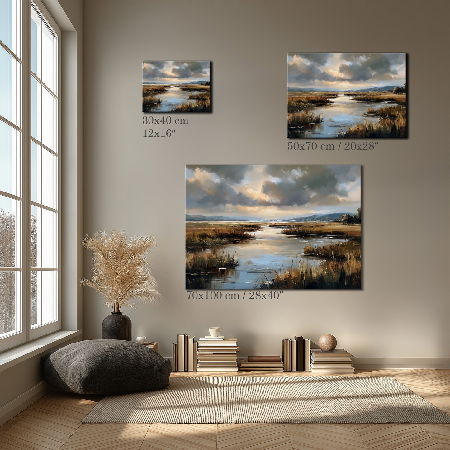 Marshland Landscape Art Canvas Print