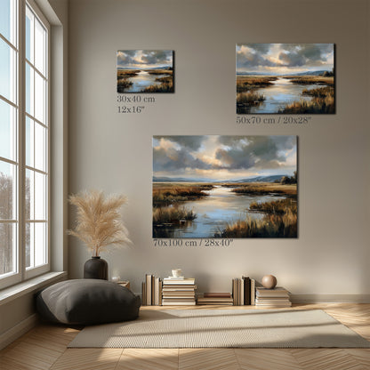 Marshland Landscape Art Canvas Print