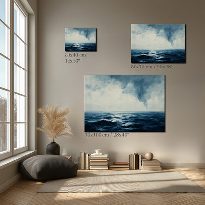 Stormy Ocean Oil Painting Canvas Print