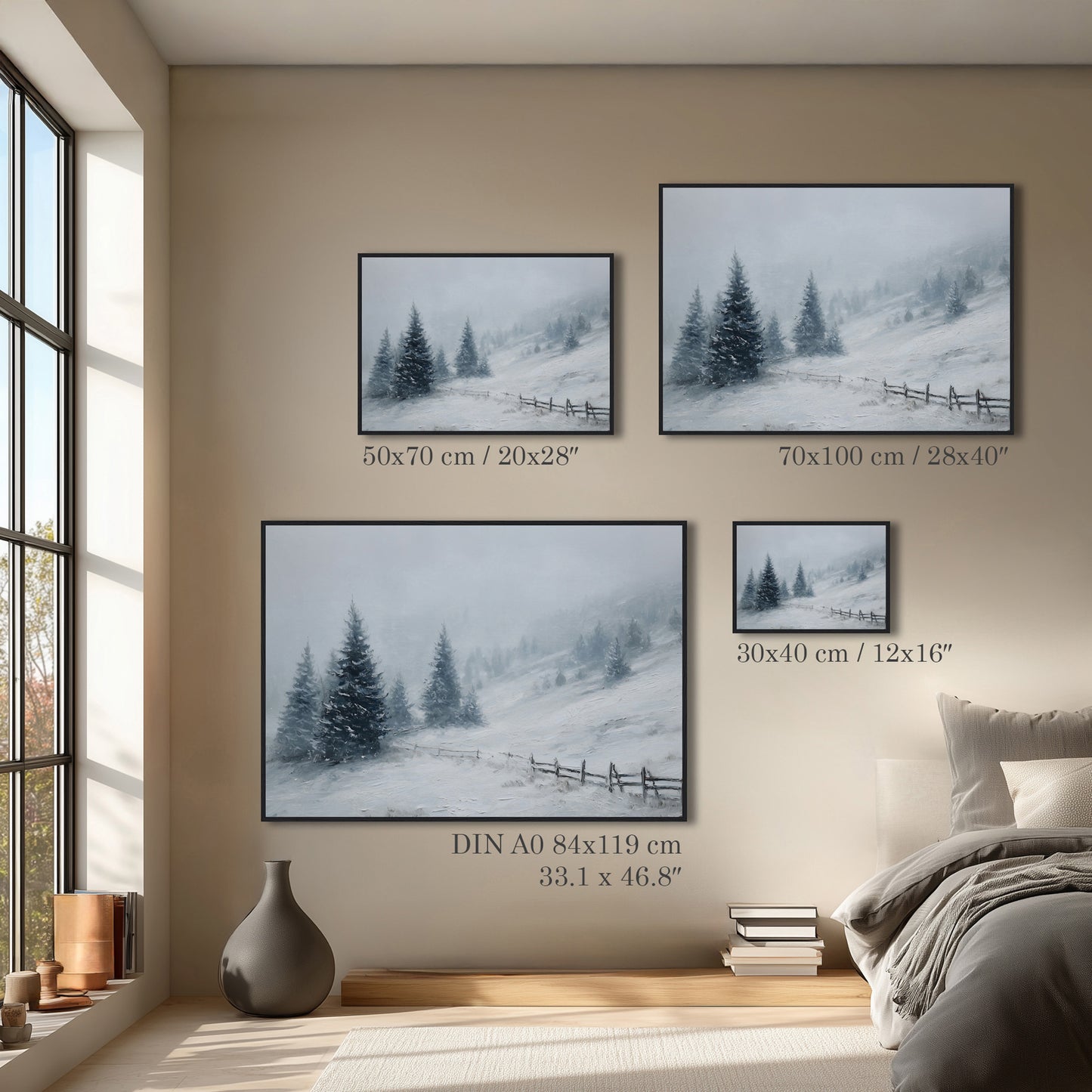 Winter Forest Landscape Scene Print