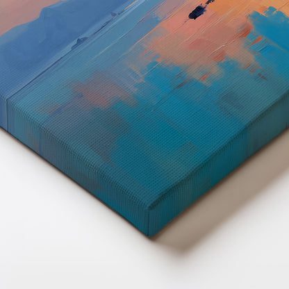 Sunset Reflection Lake Landscape Canvas Print