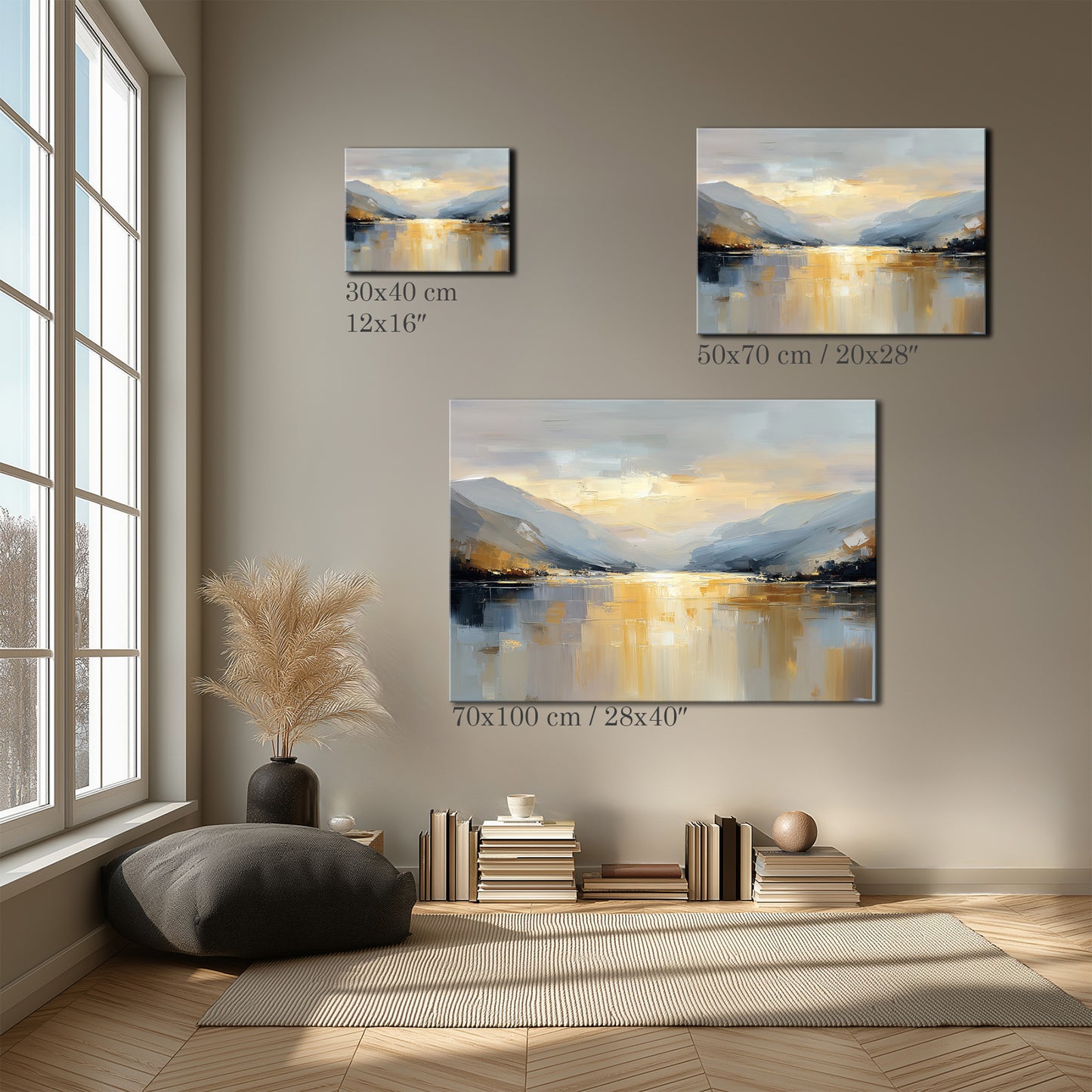 Golden Valley Landscape Painting Canvas Print