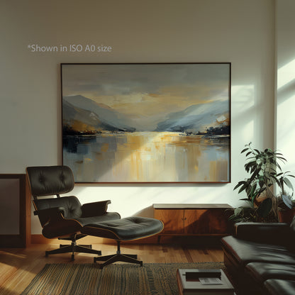 Golden Valley Landscape Painting Print