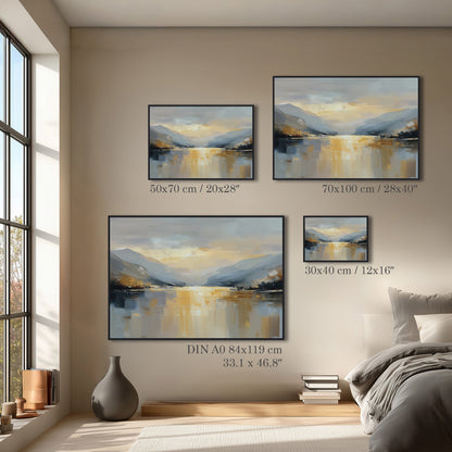 Golden Valley Landscape Painting Print