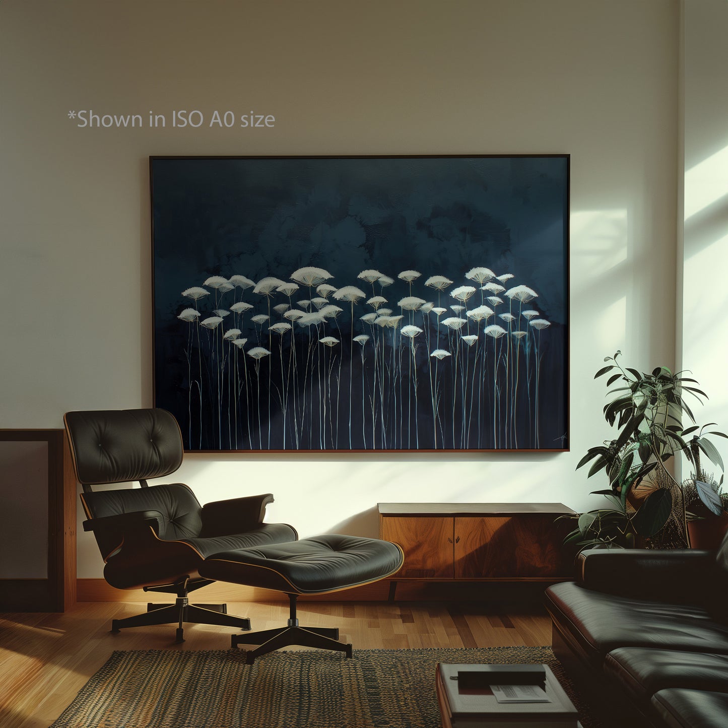 Botanical Night Flower Painting Print