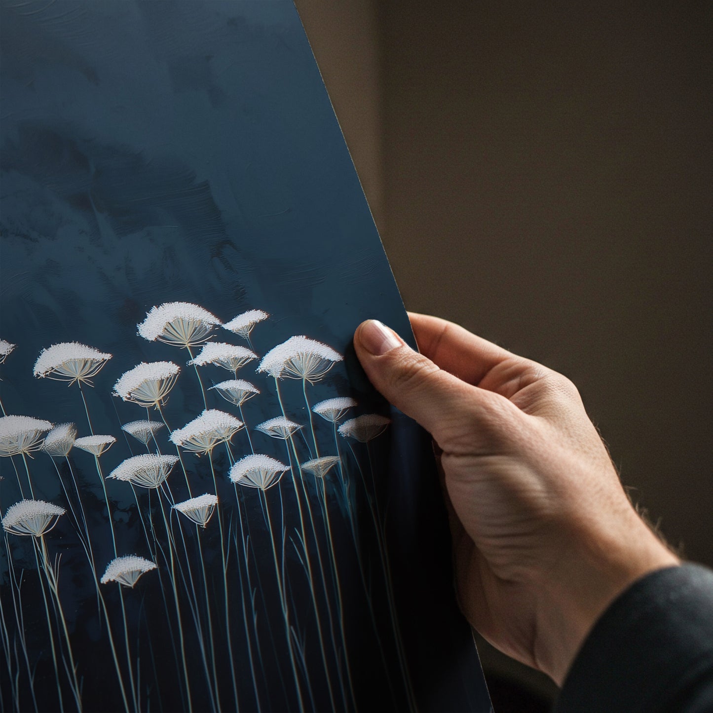 Botanical Night Flower Painting Print