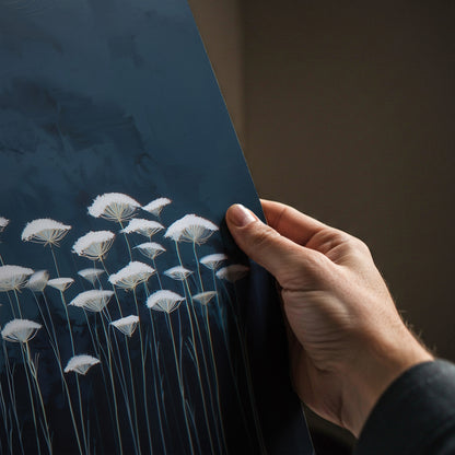 Botanical Night Flower Painting Print